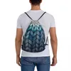 Sac à dos chunky ocean bleu tricot sac à dos portable sacs à cordon portable paquet de chaussures de poche sac de lecture pour hommes étudiants