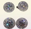 Charming Women Earrings Jewelry 18k White Gold Plaed Sparkling CZ Round Studs Earrings Nice Jewelry Gift1312530