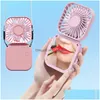 Gadgets USB Vanity Mirror Vel al collo sospeso Mini Fallo portatile Mini Ventola ricaricabile Piccola Collana per mani personali per viaggi Dhjyi