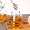 280-500 ml Glas Honig-Glas Honigspender mit Differ transparent einzigartiger Biene Hive Form Honeypot Home Küchenwerkzeuge Lebensmittel Aufbewahrungsaufbewahrung