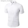 Camicie casual maschile da uomo Scherma estiva Shirt casual Bulsini a maniche corta Slimt Fit adatto per camicie sociali 4xl 5xl C240412