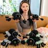 Nuovo come Real Black Spider Short Short Plush Animale Bambola Polliera divano Creative Office Decor Delfied Girlfriend Girlfriend Birthday Regalo