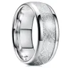 8mm volfram Mens Ring Inlay Meteorite Silver Polished Wedding Bands Men039S 316L rostfritt stål Ringstorlek 7137495299