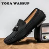 Chaussures décontractées Yoga Wassup-Men's Leather Luxury Logs Style Fashionable Good pour conduire une marque paresseuse confortable