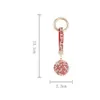 Diamante Pendant Ball Keychain Anti-Lost Key Holder Rhinestone Crystal Key Ring Handväska Biltillbehör Kvinnor