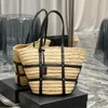 Rive Gauche Raffias Luxury Shopper Bage Sac de plage Travel Teave Sac à main sac à main sac de body