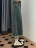 Rokken vintage klassieke volledige bijpassende levendige casual forens uit strakke sexy witte onregelmatige vrouwen lange denim rokgirls coolreddresses