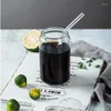 Şarap Gözlükleri 1 PC Nordic Şeffaf Kahve Kupaları Kokteyl Cam Isıya Dirençli Meyve Suyu İçme Çay Kupası Yaratıcı Hediye Süt Saman