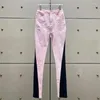 Damskie spodnie dżinsowe 2024 Lato w obrotowym splicingu wysokim talii y 2K vintage myte bawełniane dżins