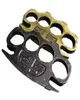 Vikt cirka 220240G Metal Brass Knuckle Duster Four Finger Self Defense Tool Fitness Outdoor Safety Defense Pocket EDC Tools GE1843307