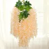 Dekorative Blumen 45 -Zoll -Wisteria künstliche Blume buschige Seidenrebe Ratta für Hochzeitsfeier Garten Outdoor Grün Büro