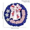 米国ナショナルデイホームドアデコレーションレッドブルーとホワイトラタンサークルインディペンティブパーティーのための独立記念日の花輪240412