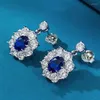 Boucles d'oreilles en direct S925 argent 6 8 bleu tanzanien ovale pour les bijoux élégants polyvalents pour femmes petits et