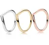 Polished Wishbone Ring 18K Yellow gold plated Rings Original Box for 925 Silver Rose gold Women Wedding Ring sets6752676