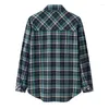 Women's Blouses 2024 Casual Women Plaid Shirts Loose Design Womens And Tops College Style Female Long Sleeve Shirt Checked Clothes