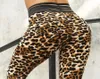 Modne kobiety Lady Leopard Leggingi Push Up High talia Sport Spods Trening fitness Chudy długie spodnie Kobietowe ołówki 5160157