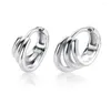 Stud Sterling Silver Round Três Camadas Brincos S925 Moda Dold Color Jewerly For Women GiftStud Odet228465702