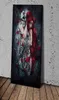 Tuval baskı duvar sanat boya sanat resim gotik kırmızı saçlı kadın kafatası iskeleti ile oturma odası ev dekor5834510