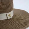 Beret Hat Bucket Hats for Women Beach Summer Straw Cap Men Big Brim 11cm Band Star Luksusowy Casual Vintage Panama Sun