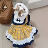 Vestido de cachorro fofo de roupa chapéu princesa lolita vestidos de estilo retrô chihuahua filho