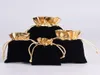 Preto 7x9cm 9x12cm Veludo bolsas de jóias de jóias Bolsa de jóias para favores de casamento Favores de casamento 1018 Q24155434
