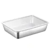 Platten 3pcs Edelstahl -Aufbewahrungsbox Frische Konservierung leicht zu reinigen mit dem glatten Oberflächenquadrat für das Haus zum Haus zu Hause