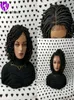 2020 NEW lace frontal short Braided Wigs for Black Women Synthetic Lace Front braids Wig with curly tips Baby Hair8058365