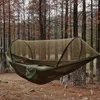 Móveis de acampamento Camping ao ar livre Hammock automático Swing de abertura rápida portátil leve com mosquito net 250x120cm tenda para dormir