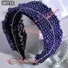 Hair Clips HNNYX Pearl Flower Tiara Mesh Fully Beaded Filled Headband Accessory Fashion Party Head Piece For Women A153-Purple