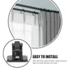 Shower Curtains 6 Pcs Hanging Rod Clip Curtain Holder Clamp Windows Pole Holders Fixing Bath Rack Hooks Accessory Round