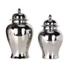 Vases Porcelaine Flower Vase Ginger Jar avec couvercle Argent Temple Fin Finition Voldicatle Voldicatre pour la fête