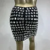 Skirts 2024 Bandage Short Skirt European And American Fashion Nightclub Party Rhinestone Girl High Street