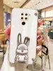 OPMERKING9 Crossbody Lanyard Plating Rabbit Case On voor Xiaomi Redmi Note 9 8 7 Pro 9S 8T 9Pro 9A 9C 9C 9T Silicone Cord Cover Note8Pro