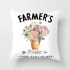 Travesseiro 18x18 polegadas do mercado floral lançar travesseiros decorativos de poliéster de poliéster, travesseiro de assento na casa de decoração de decoração de fazenda