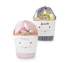 Easter Bunny Bags Barrel Bucket Basket Plaid Patchwork Cartoon Rabbit Ear Bowknot Canvas Tote Bag New Year Gifts Egg Candies Handb2582096