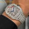 Tester High-Grade Personnalisez Iced Out VVS Moisanite Diamond Hip-Hop Electricity Skeleton Watch