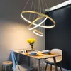 Lampadiers Nordic 6 anello LED lampadario Dimmabile per le scale Tavolo da pranzo soggiorno camera da letto Decorazioni a ciondolo Luce Luster Freet