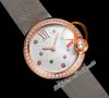 CRWJBL0008 Szwajcarski kwarc Women Watch jblf 30 mm owinięte 18K Rose Gold Case Diamonds Bezel MOP Dial Grey Croc Pasp Super Edition Watches Lady Puretime Ptcar