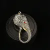 High Elephant white copper Ivory Head Keychain Antique Craft Key Chains Lobster Clasps Keyring Waist Buckle Brass Metal Car Key