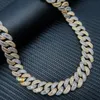 Customized 15mm Ice Out Diamond Cuban Link VVS Moissanit 925 Sterling Silber Hiphop Halskette Kubanische Verknüpfungskette