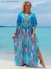 Grundläggande avslappnade klänningar 2024 Leopardtryck Kaftanklänningar för kvinnor plus Size Summer Beach Swim Cover Up Loose Fit Resort Wear Maxi Dresses Q1415 T240412