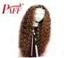 Paff Ombre Curly Lace Front Human Hair Peruki Brazylijskie 360 ​​koronkowa peruka przednia wstępnie wybielone węzły Baby Hair3957364