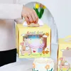 Present Wrap Cute Bear Cake Box Portable Handle Mousse Paper Packaging Child Birthday Party Gynnar dekoration