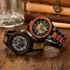 Bobo Bird Wood Mécanique montre Relogio Masculino Big Mens Watchs Top Brand Luxury Tarees Erkek Kol Saati personnalisé