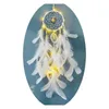 Dekorative Figuren Dream Catchers Boho Catcher handgefertigte Feder mit Lichtern Home Decor Geschenke für Freunde Wand