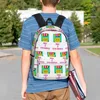 Plecak Kolorowa neonowa dyskietka dla fanów plecaków z lat 80. nastolatka Bookbag Cartoon Cartoon Torby szkolne Travel RucksAcka Bag na ramię