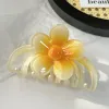 新勾配の花のプラスチックヘアクロー女性のためのクリップ女の子甘いヘアピンサマービーチハワイアンヘッドウェアヘアアクセサリー