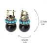 Stud Earrings Vintage Crystal Studs Earring Rhinestones Black Ball Faux Alloy For Women Girl Jewelry Gift