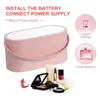 Caixa de organizador de maquiagem com espelho de luz LED portátil Makeup Cosmetics Organizer Touch Light Storage Makeup Box