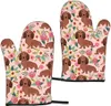 Teckshunds hond met bloemen oven wanten 2 van de 2 st